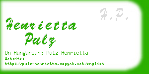 henrietta pulz business card